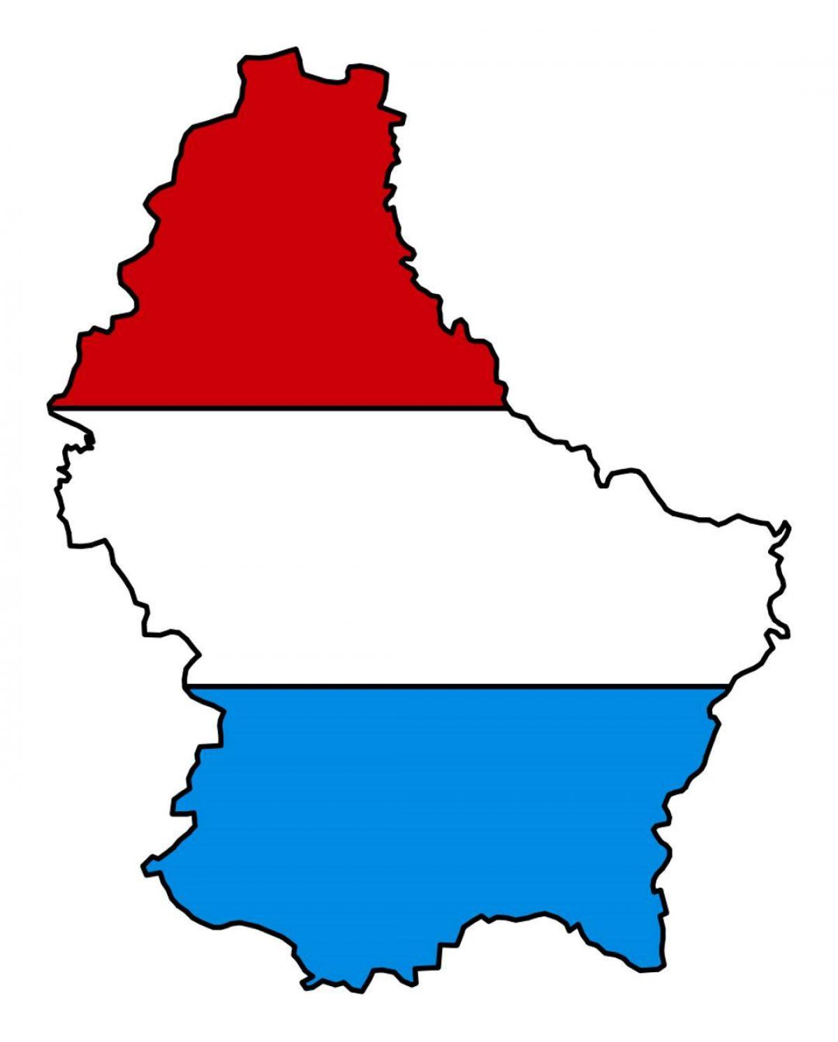 mapa de Luxemburg bandera 