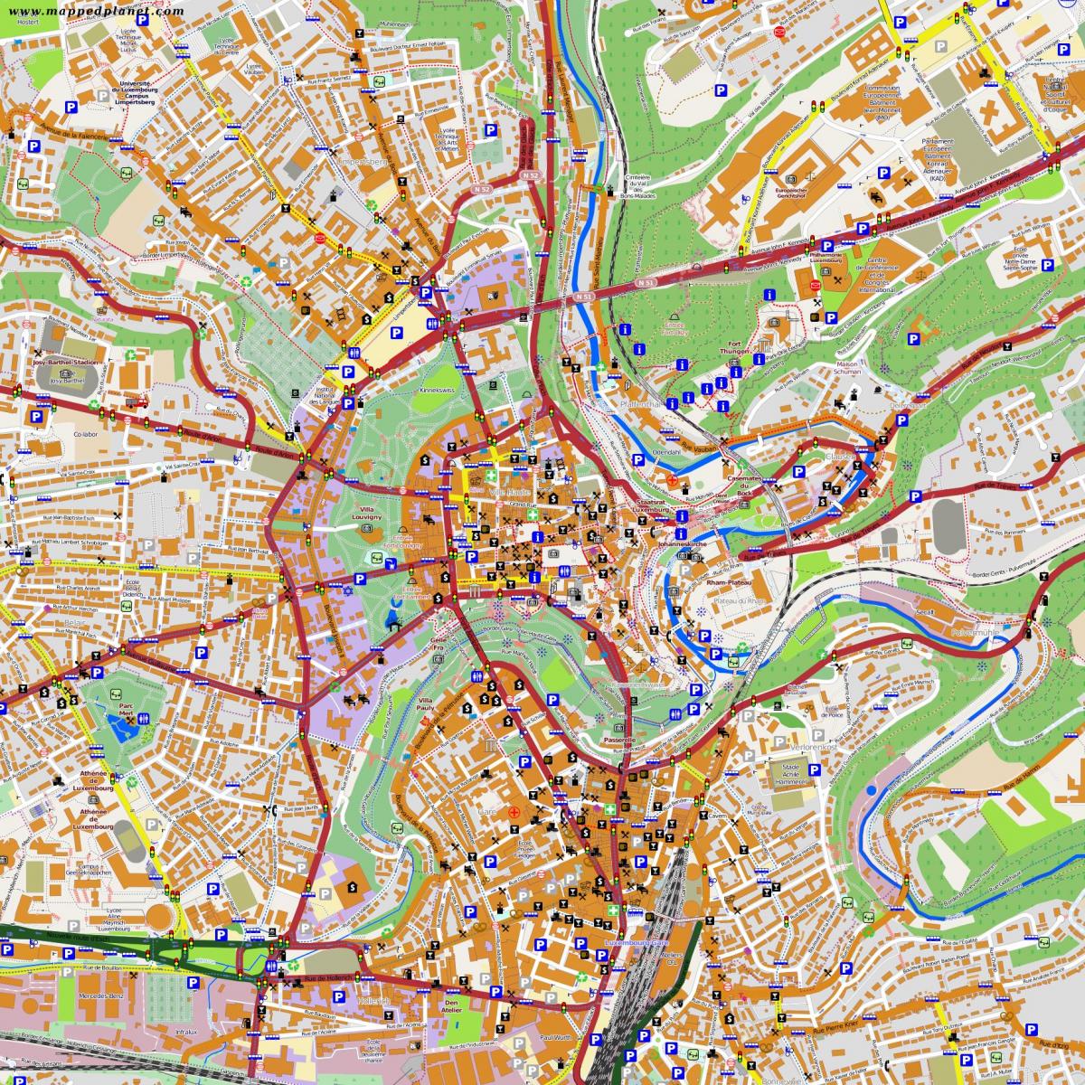 mapa de Luxemburg centre de la ciutat