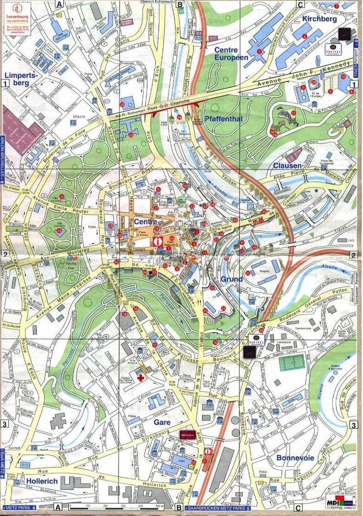 mapa de Luxemburg ciutat vella