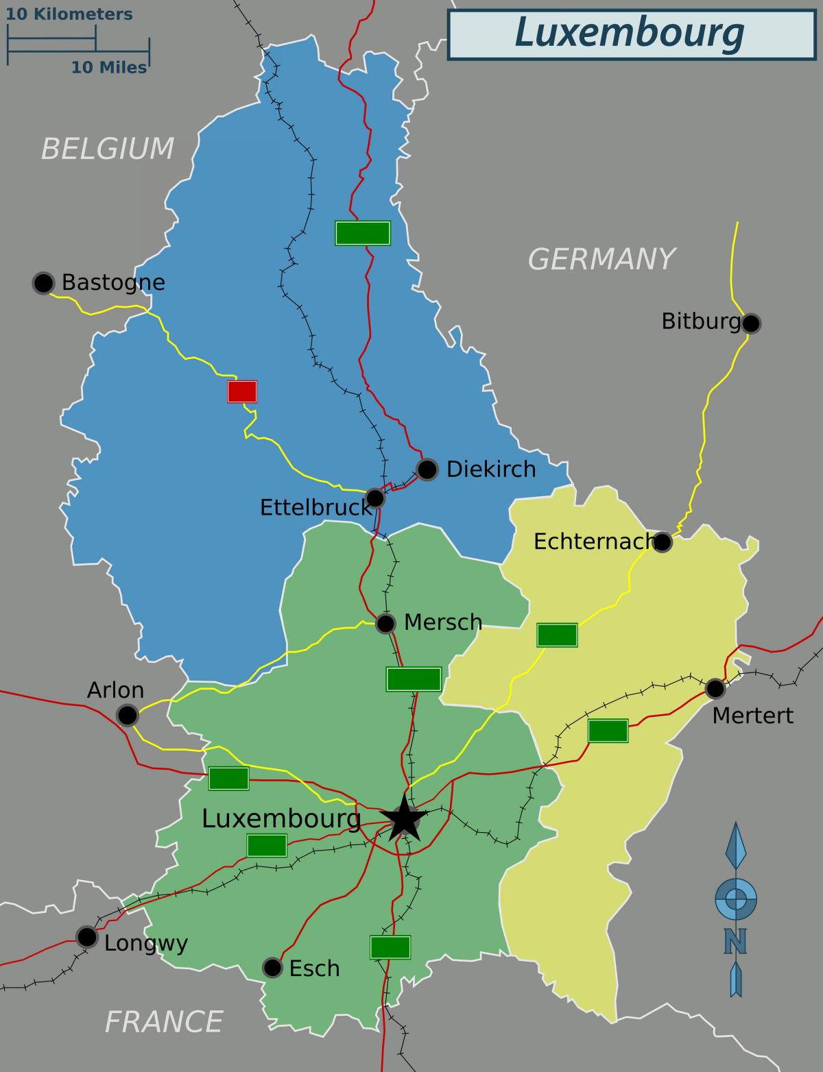 mapa de Luxemburg política