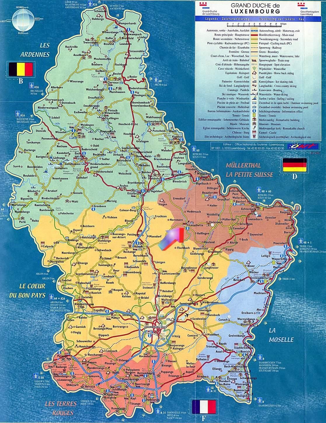 mapa de Luxemburg mapa turístic atraccions