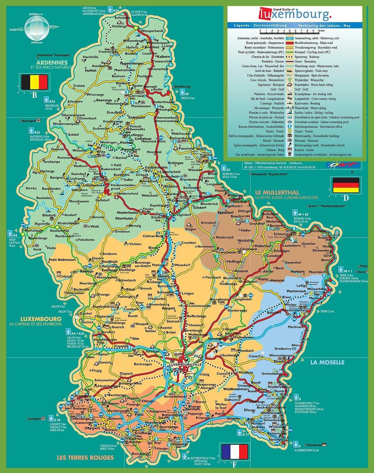 Luxemburg ciutat turística mapa