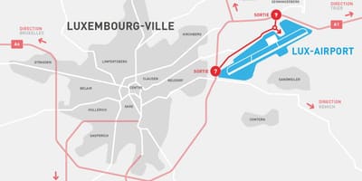 Mapa de Luxemburg de l'aeroport